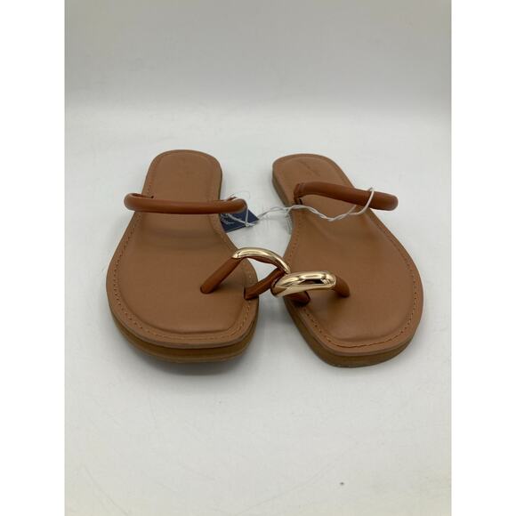Universal Thread Toe Ring sandals Cognac/Clara Size 6.5 - Picture 2 of 8